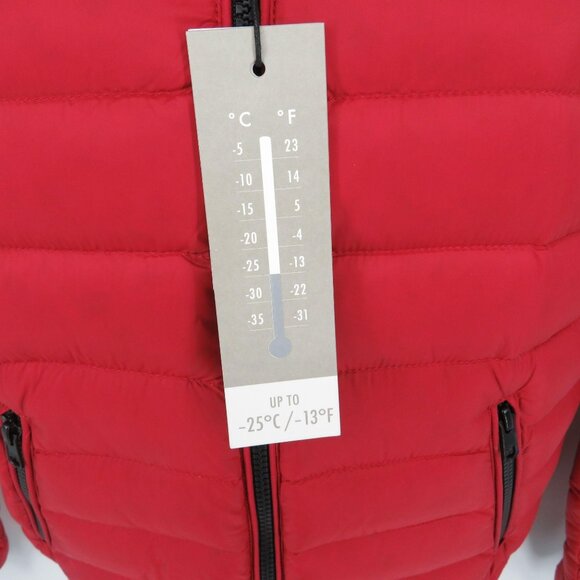 Sandova Women's XS Red Puffer Jacket Black Ribbed Trim NWT $295 - Picture 3 of 6